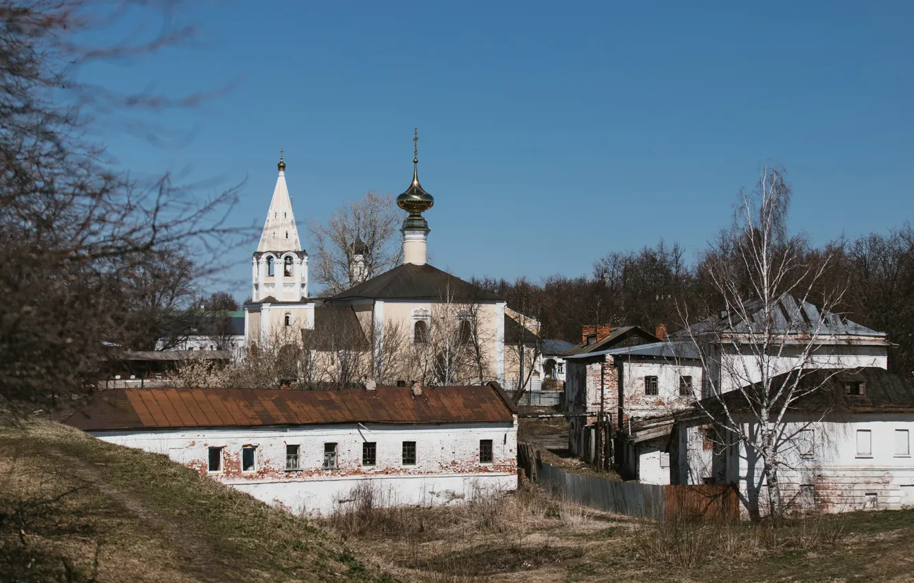 Фото обои природа, город, храм, россия, монастырь, суздаль, золотое кольцо
