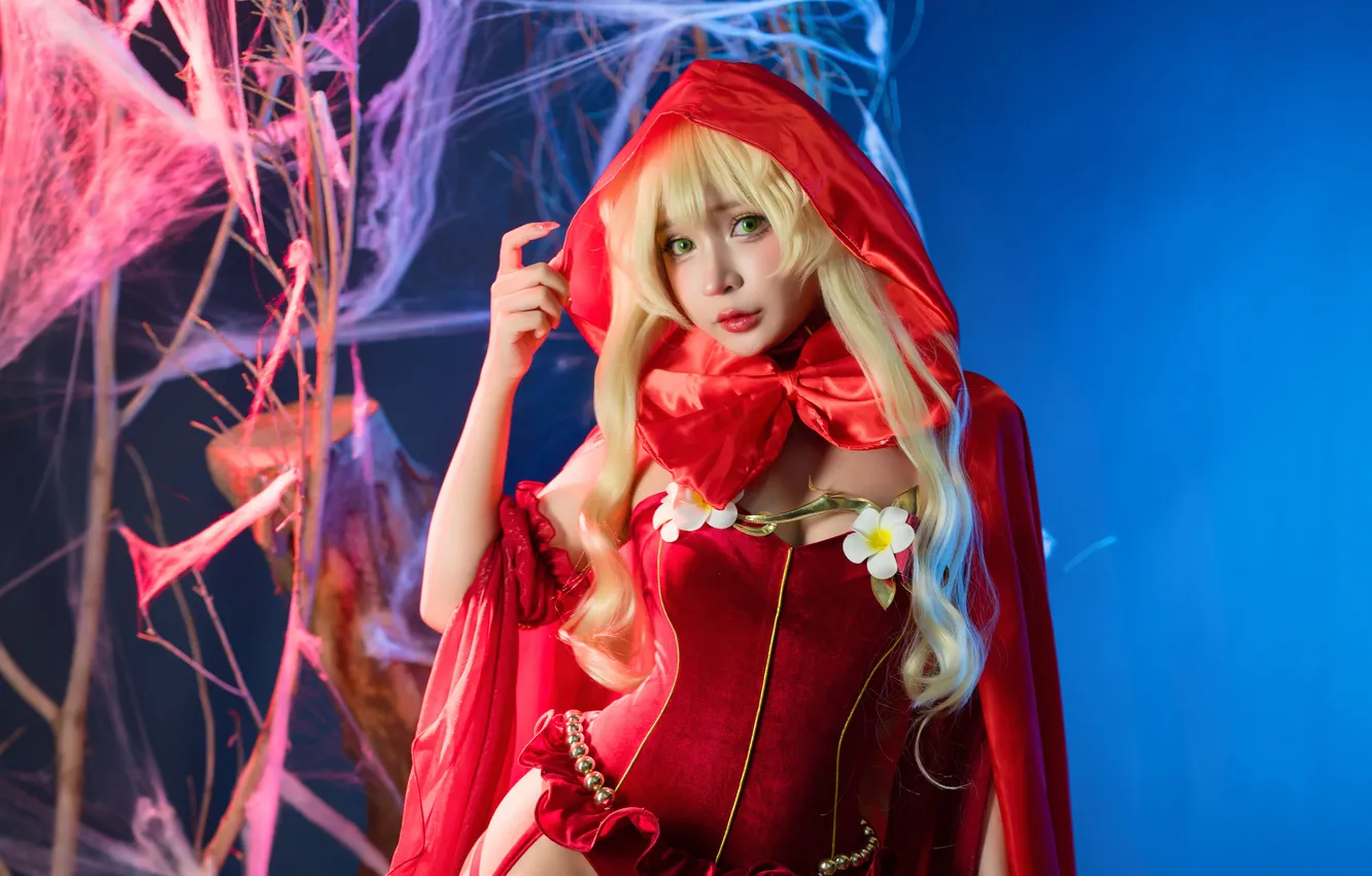 Фото обои Model, beautiful, look, Asia, Cosplay, Umeko J, Japen, Red Rideng Hood