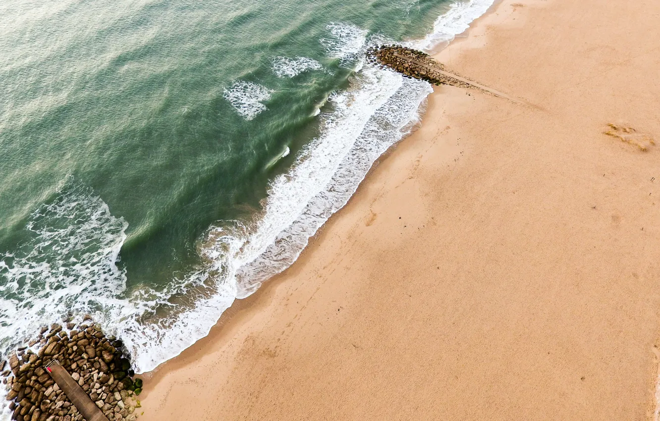 Фото обои waves, beach, sea, sand, part