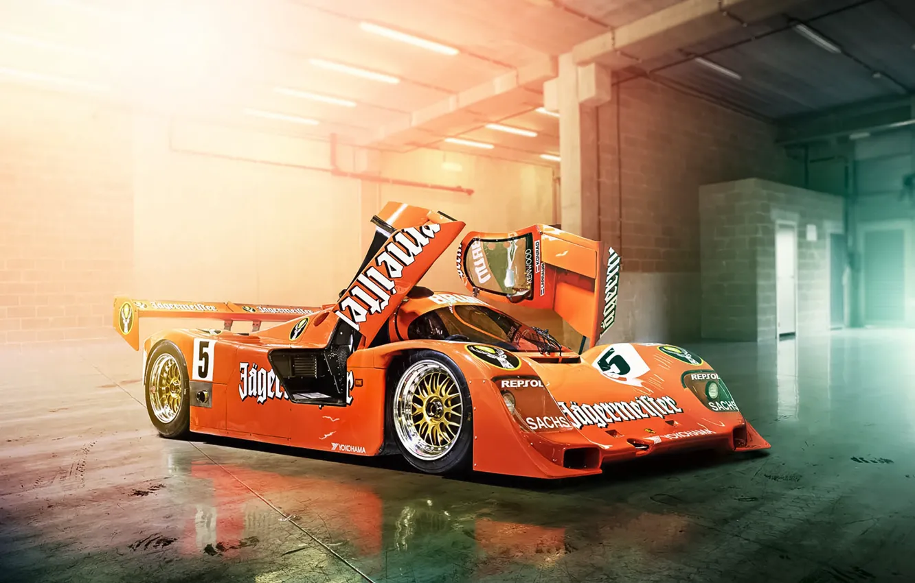 Фото обои Le Mans, Porsche, Orange, Cars, Day, Track, 956