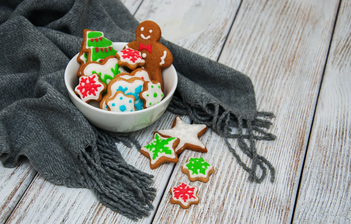 Фото обои украшения, Новый Год, Рождество, christmas, wood, merry, cookies, decoration
