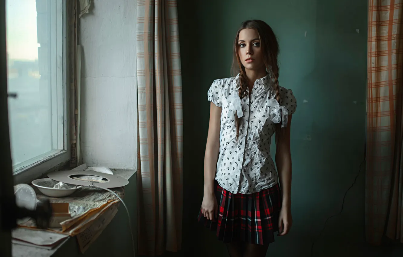Фото обои школьница, 1 сентября, ирония, Георгий Чернядьев, Ксения Кокорева, веселый праздник, День знаний