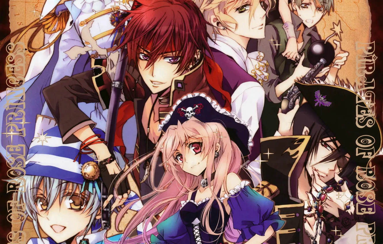 Фото обои оружие, шляпа, фитиль, пираты, anise yumamoto, seiran asagi, kaede higa, kiss of rose princess