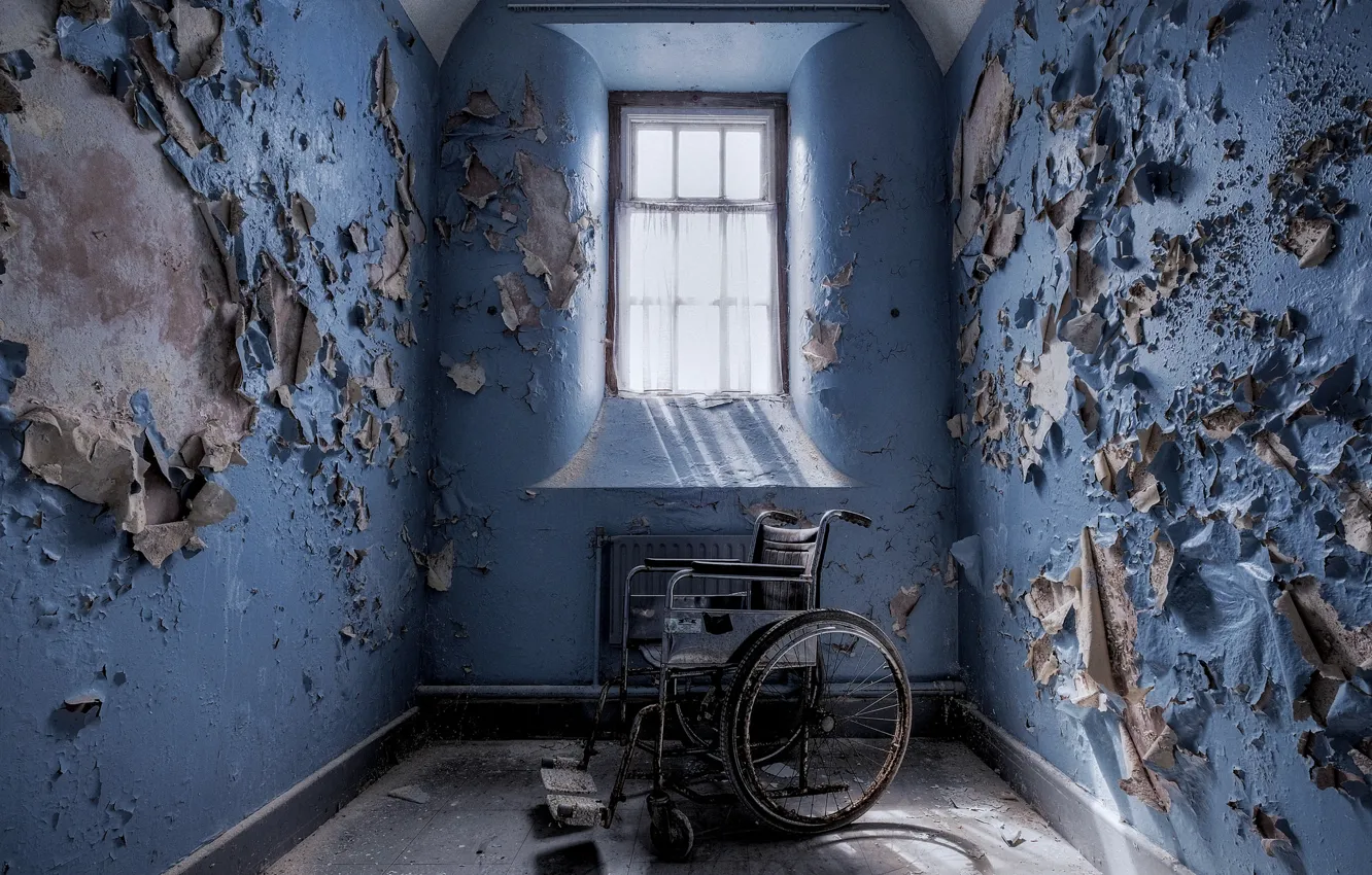 Фото обои комната, окно, коляска