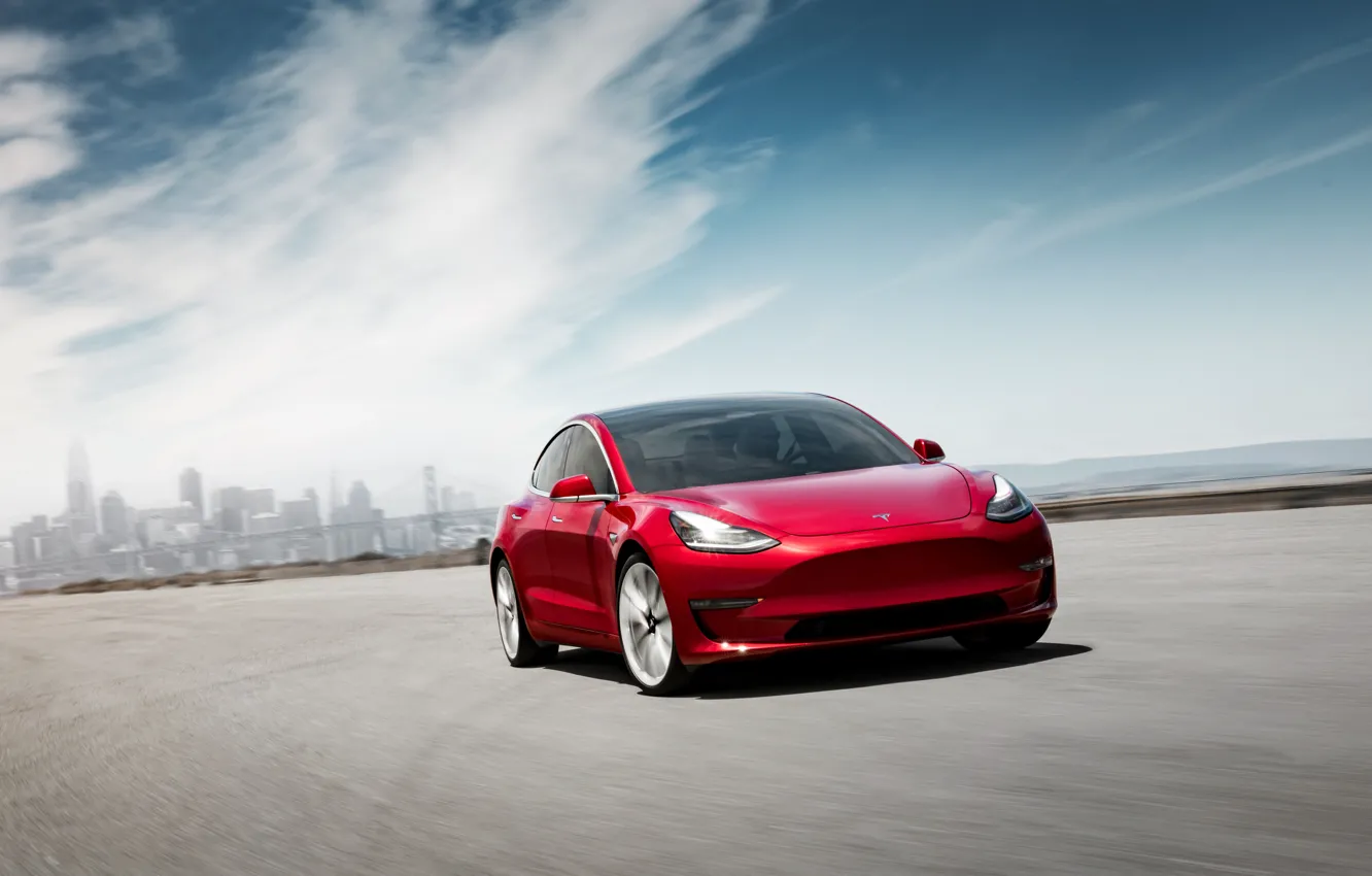 Фото обои Tesla, 2018, Model 3