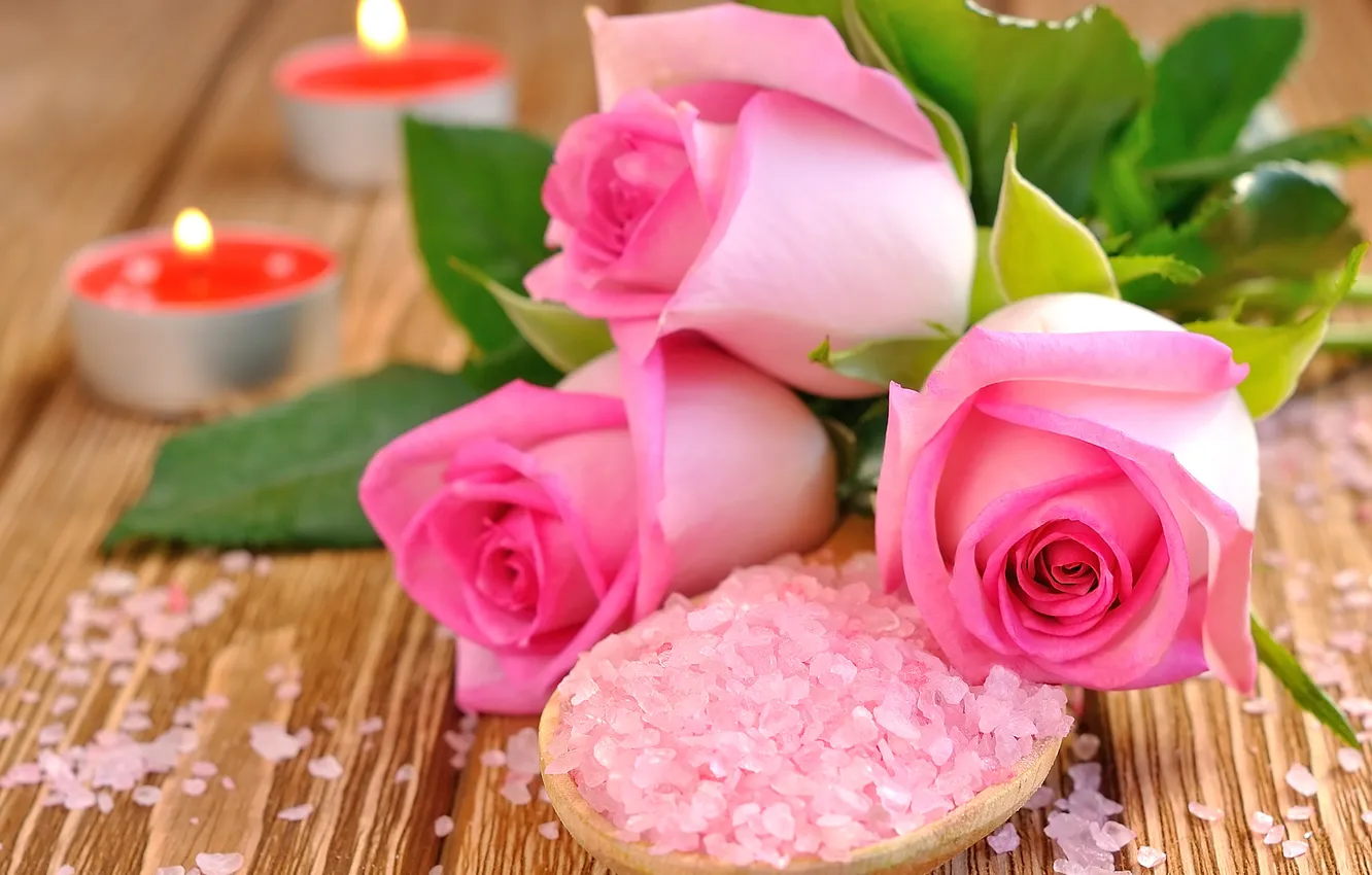 Фото обои розы, pink, flowers, roses, spa, salt