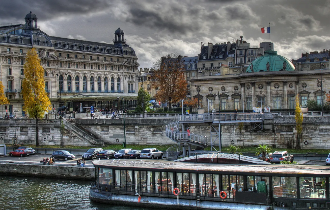 Фото обои осень, Франция, Париж