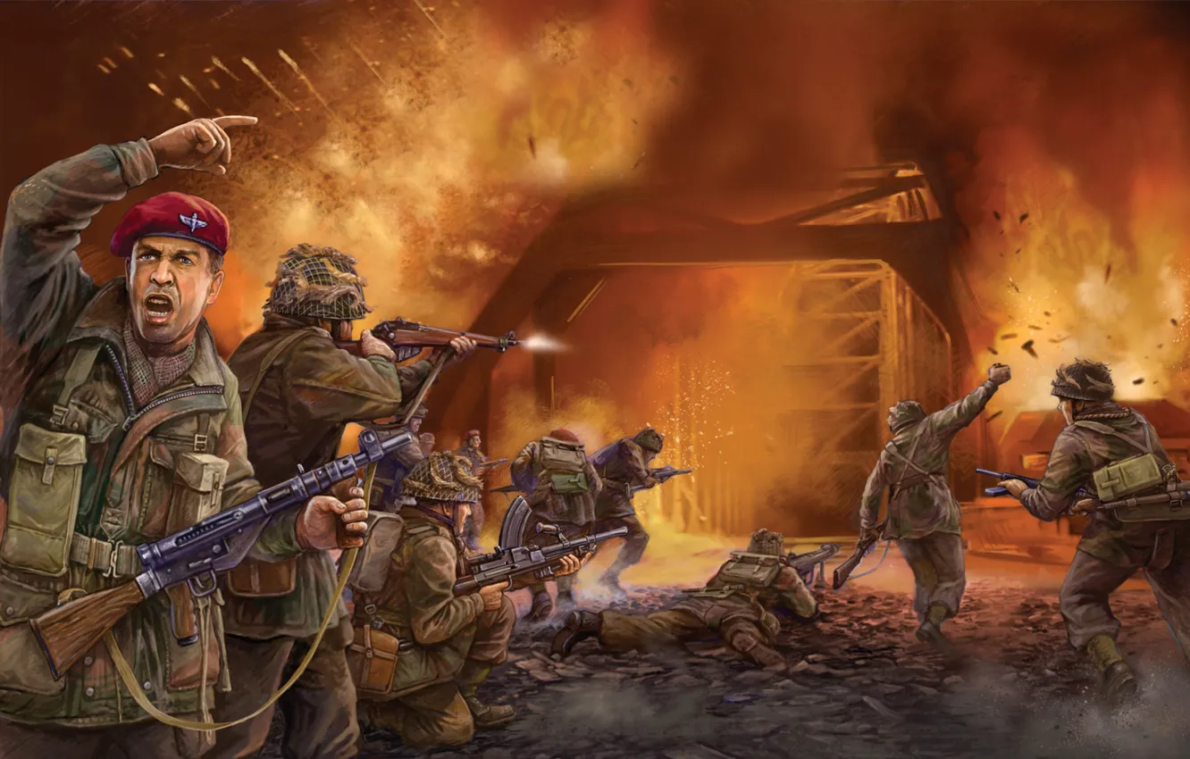 Фото обои арт, солдаты, руины, game, захват, операция, the, Flames of War