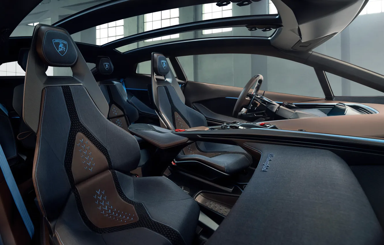 Фото обои Lamborghini, electric car, car interior, Lamborghini Lanzador Concept, Lanzador