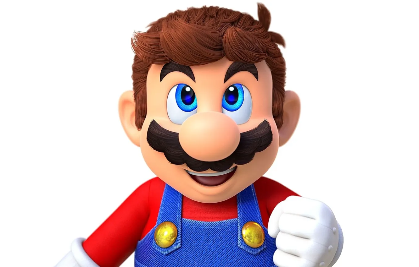 Фото обои усы, волосы, рука, нос, Марио, комбинезон, перчатка, Mario