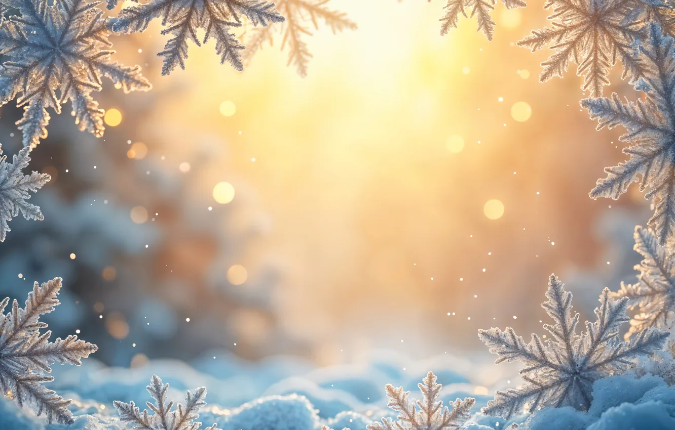 Фото обои зима, снег, снежинки, фон, Рождество, Новый год, Christmas, winter