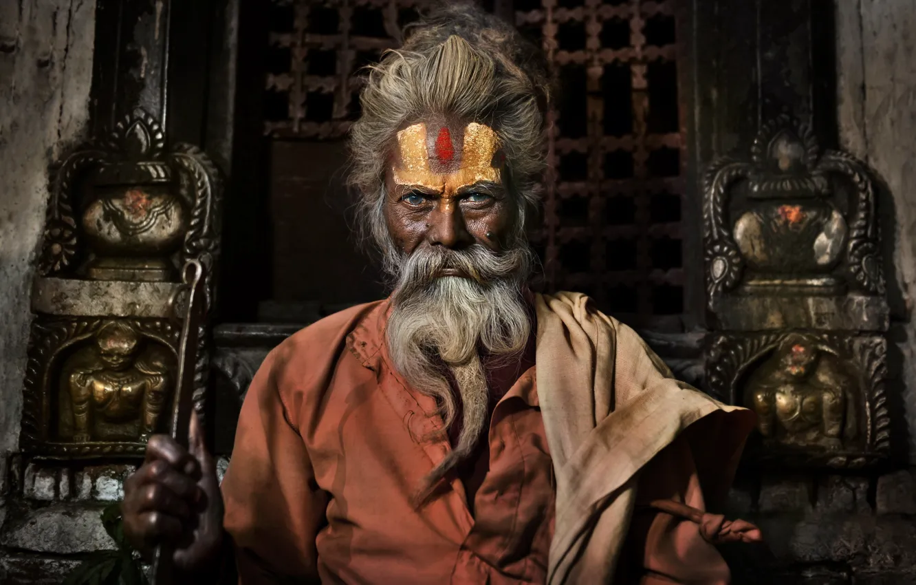 Фото обои Nepal, Hindu Priest, Pashupatinath Temple