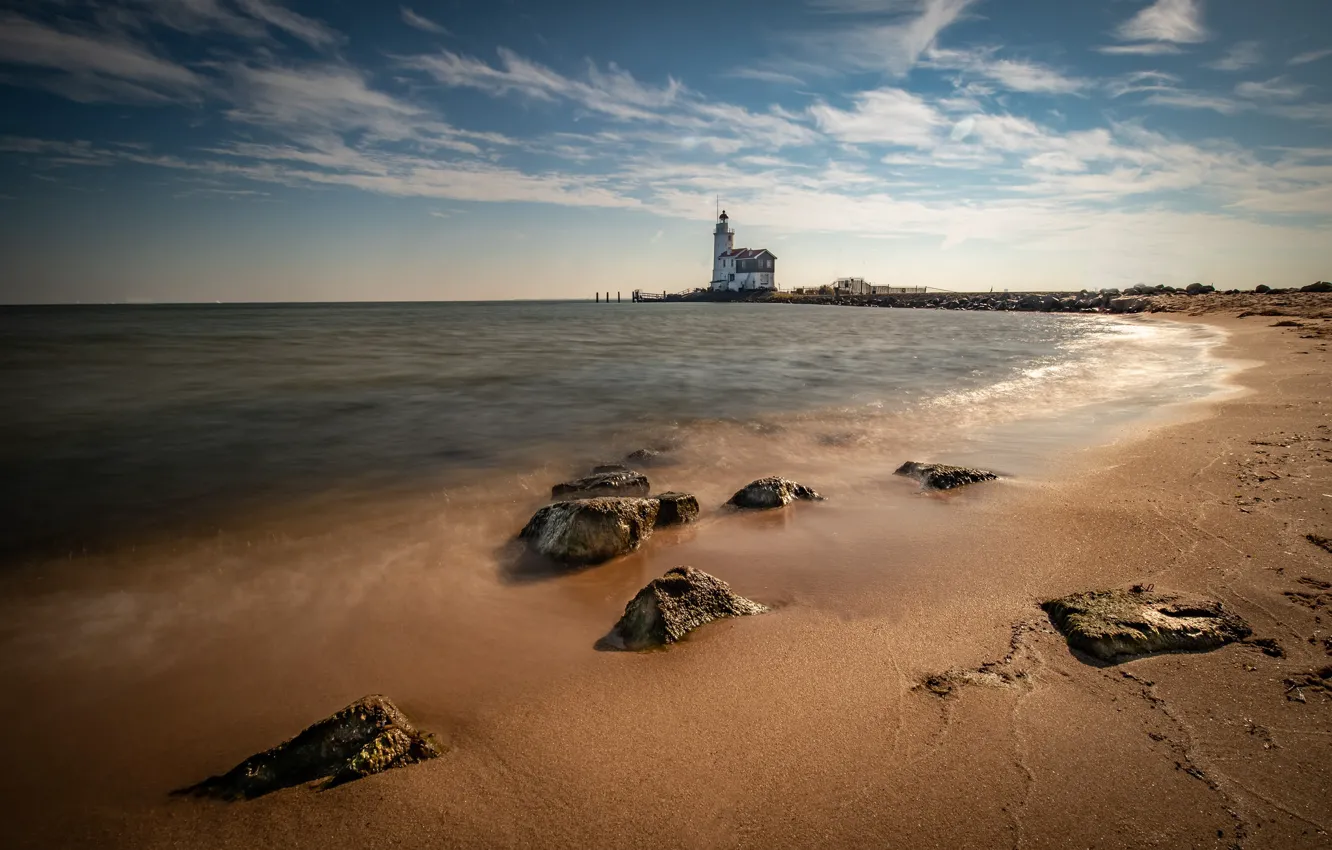 Фото обои море, побережье, маяк