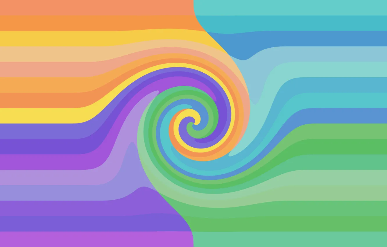 Фото обои узор, волна, цвет, радуга, спираль, симметрия