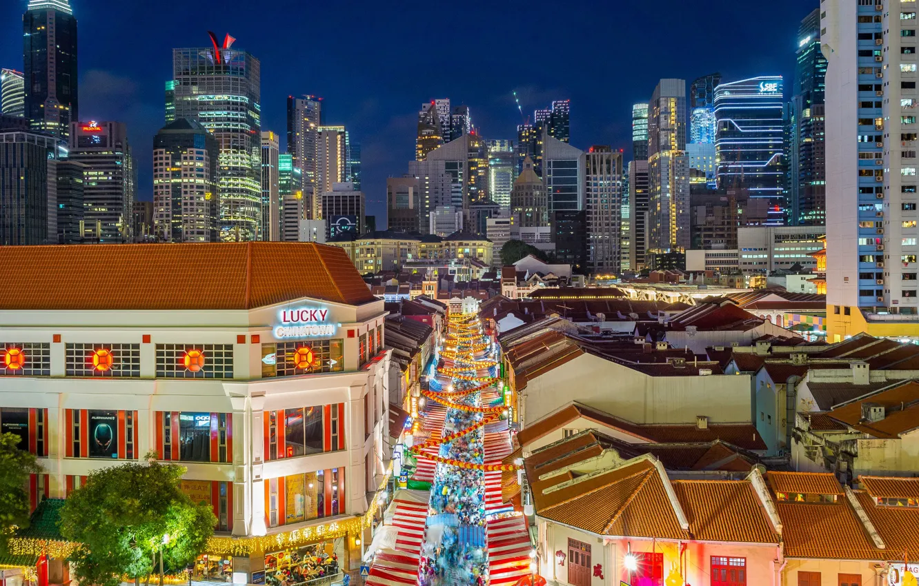 Фото обои Сингапур, skyline, Singapore, Chinatown