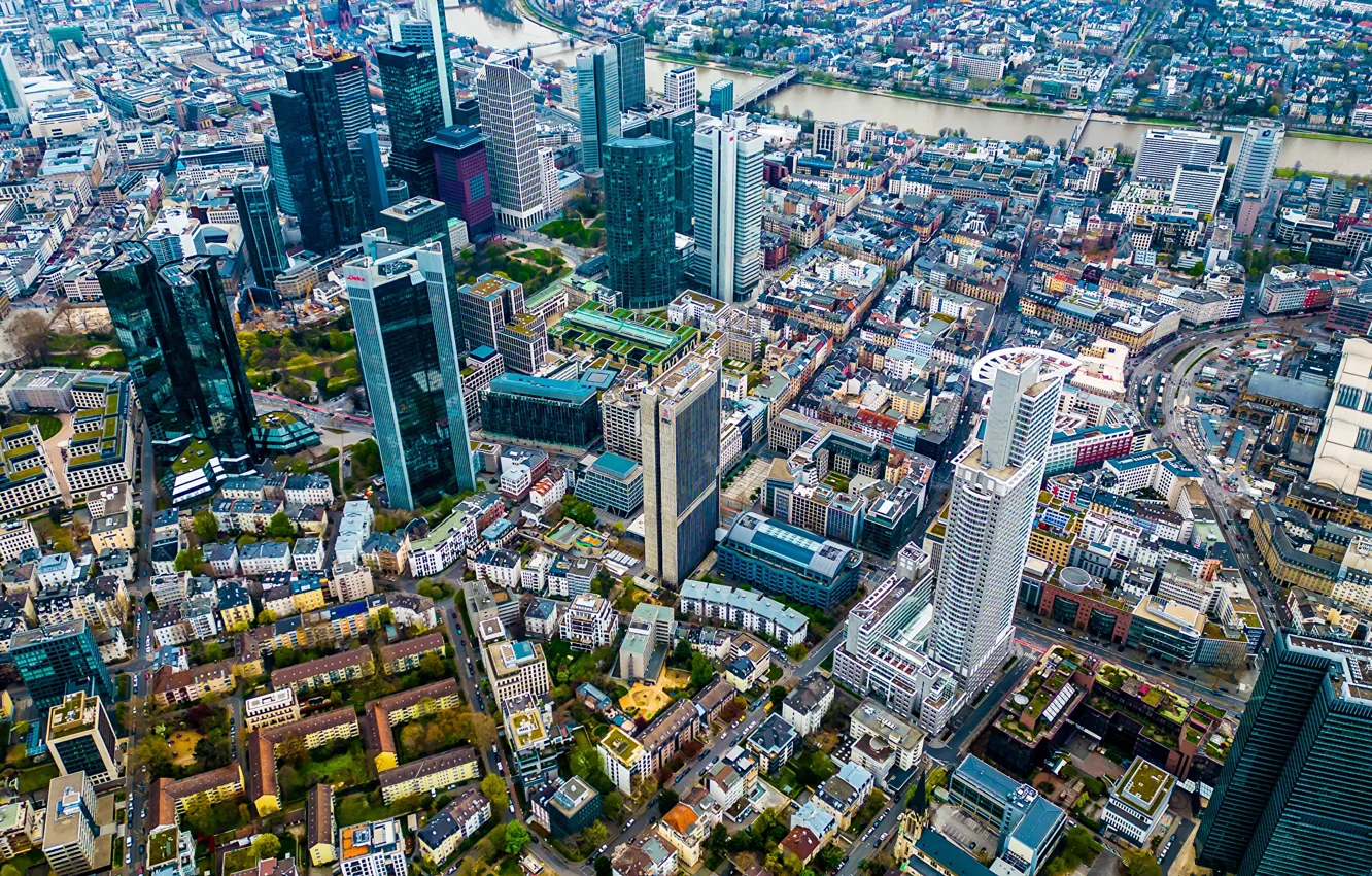 Фото обои Германия, Germany, вид сверху, Франкфурт-на-Майне, Frankfurt am Main