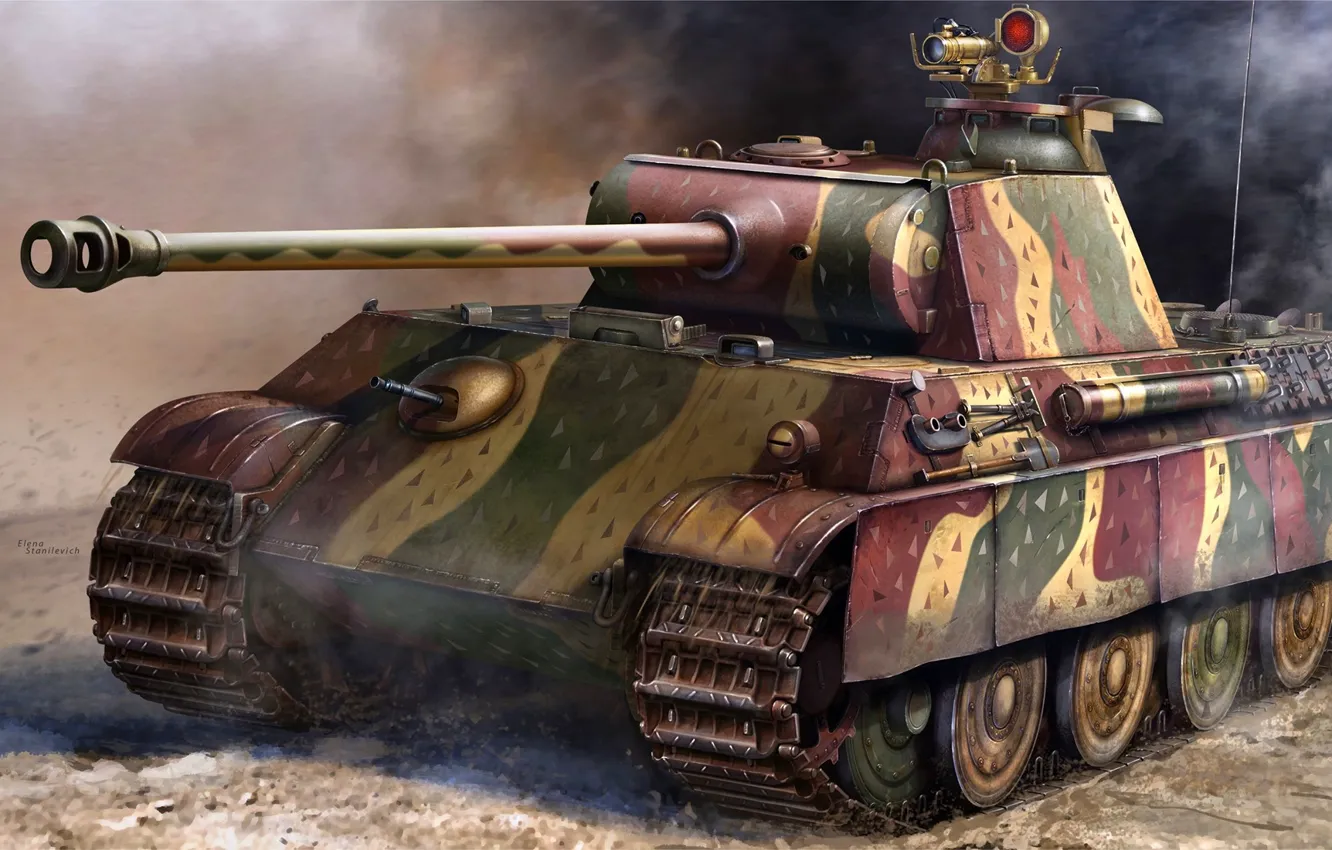 Фото обои Германия, Пантера, Танк, Panther, Вторая Мировая война, Средний Танк, Panther Ausf.G, Бронетехника