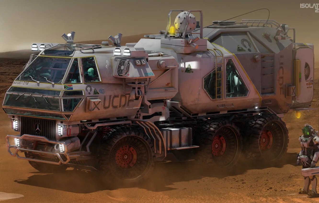 Фото обои пустыня, автомобиль, Isolate 2399 Rover