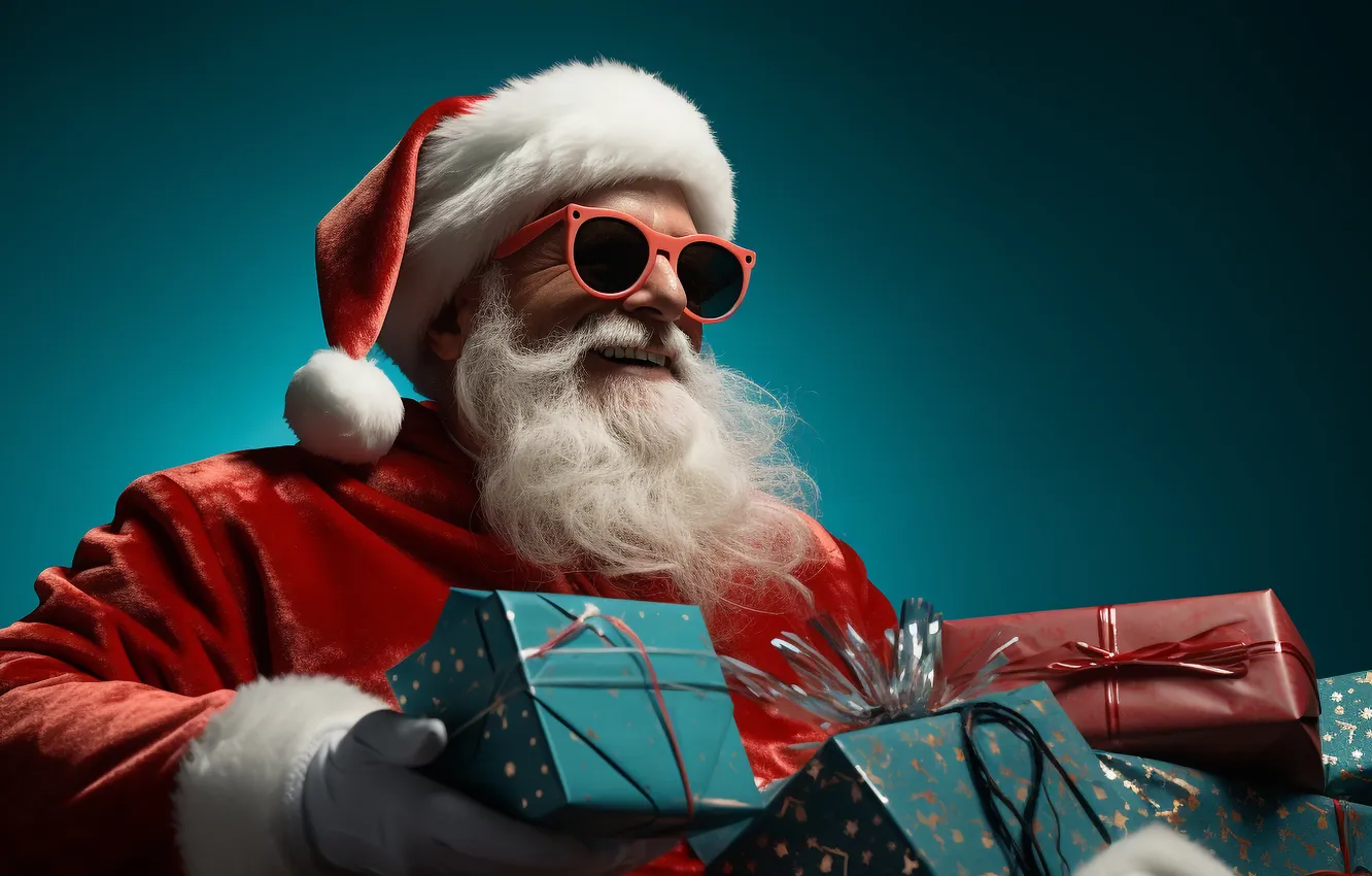 Фото обои подарок, новый год, Рождество, дед мороз, санта, Christmas, Santa Claus, presents