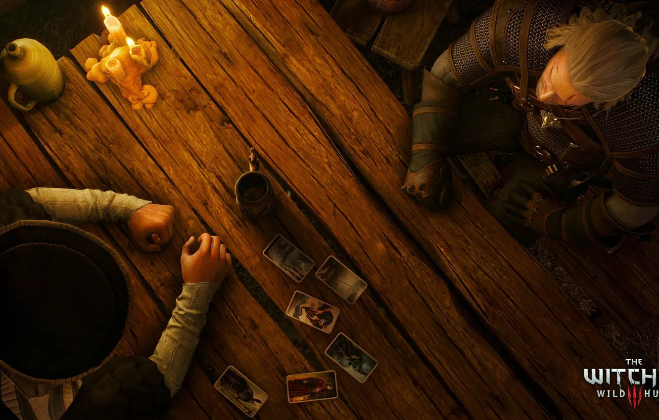 Фото обои карты, ведьмак, rpg, геральт, таверна, дикая охота, wild hunt, the witcher 3