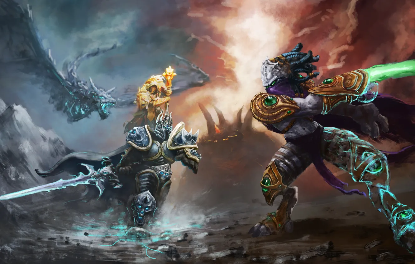 Фото обои Warcraft, arthas, Heroes of the Storm, moba, zeratul