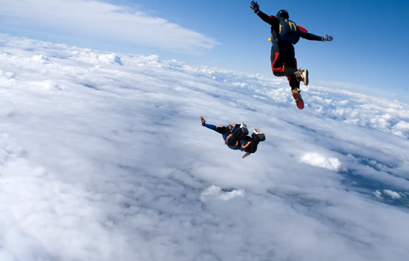 Фото обои небо, прыжок, спорт, горизонт, sport, экстрим, sky, jump