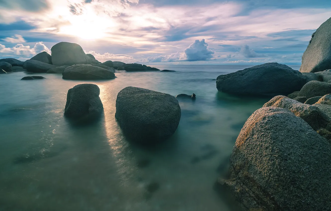 Фото обои море, природа, тропики, камни