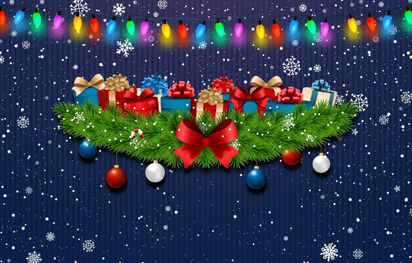 Фото обои Минимализм, Снег, Рождество, Снежинки, Фон, Новый год, Праздник, Christmas