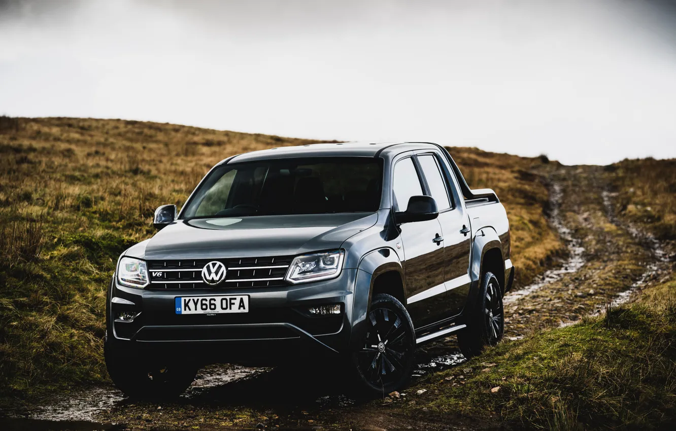 Фото обои Volkswagen, пикап, Amarok, Black Edition, 2019, двойная кабина