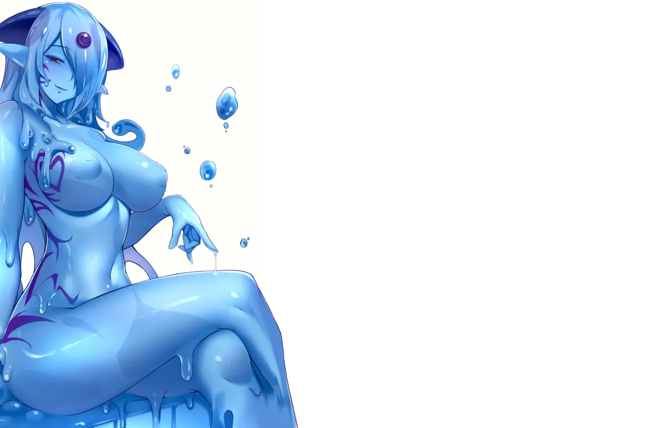 Фото обои girl, hot, sexy, anime, babe, tight, anime girl, slime