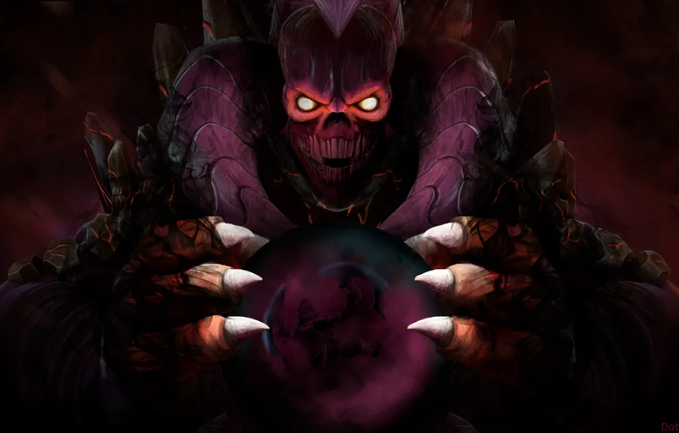 Фото обои череп, демон, арт, когти, Dota 2, Shadow Demon, Anti-Mage