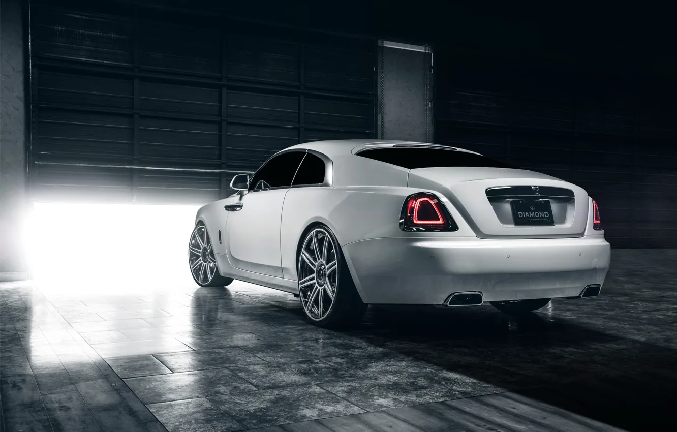 Фото обои car, зад, гараж, Rolls Royce, Wraith
