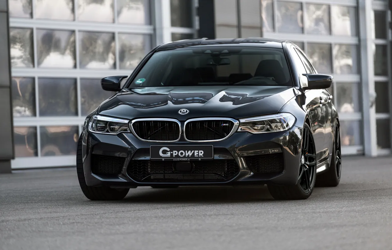 Фото обои BMW, седан, вид спереди, G-Power, 2018, BMW M5, четырёхдверный, M5