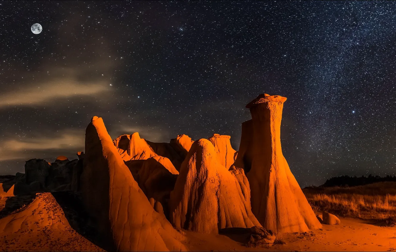 Фото обои USA, Nature, night, mountains, landscapes, National Parck