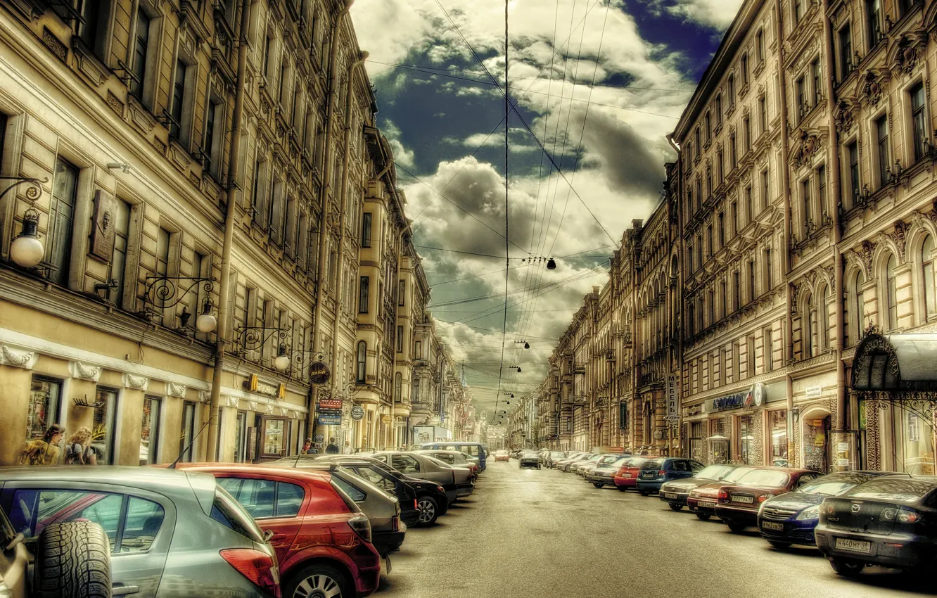 Фото обои HDR, Улица, Санкт-Петербург, Здания, Россия, Russia, Street, Buildings