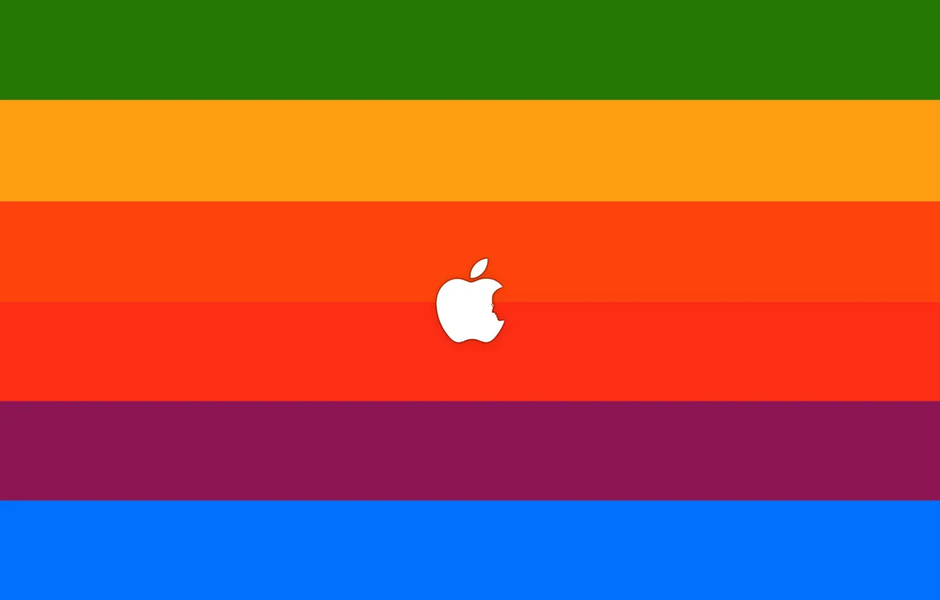 Фото обои знак, краски, apple, минимализм, colors, лого, logo, minimalism