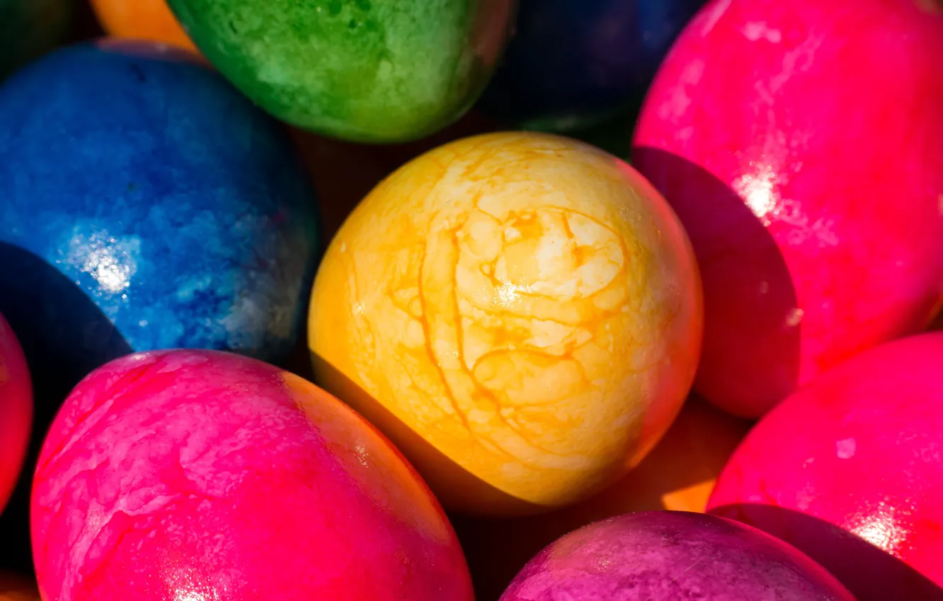 Фото обои colorful, Пасха, rainbow, Easter, eggs, decoration, Happy, яйца крашеные