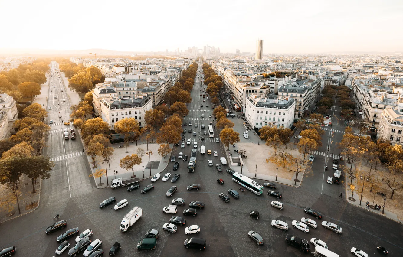 Фото обои машины, город, Франция, Париж, улицы