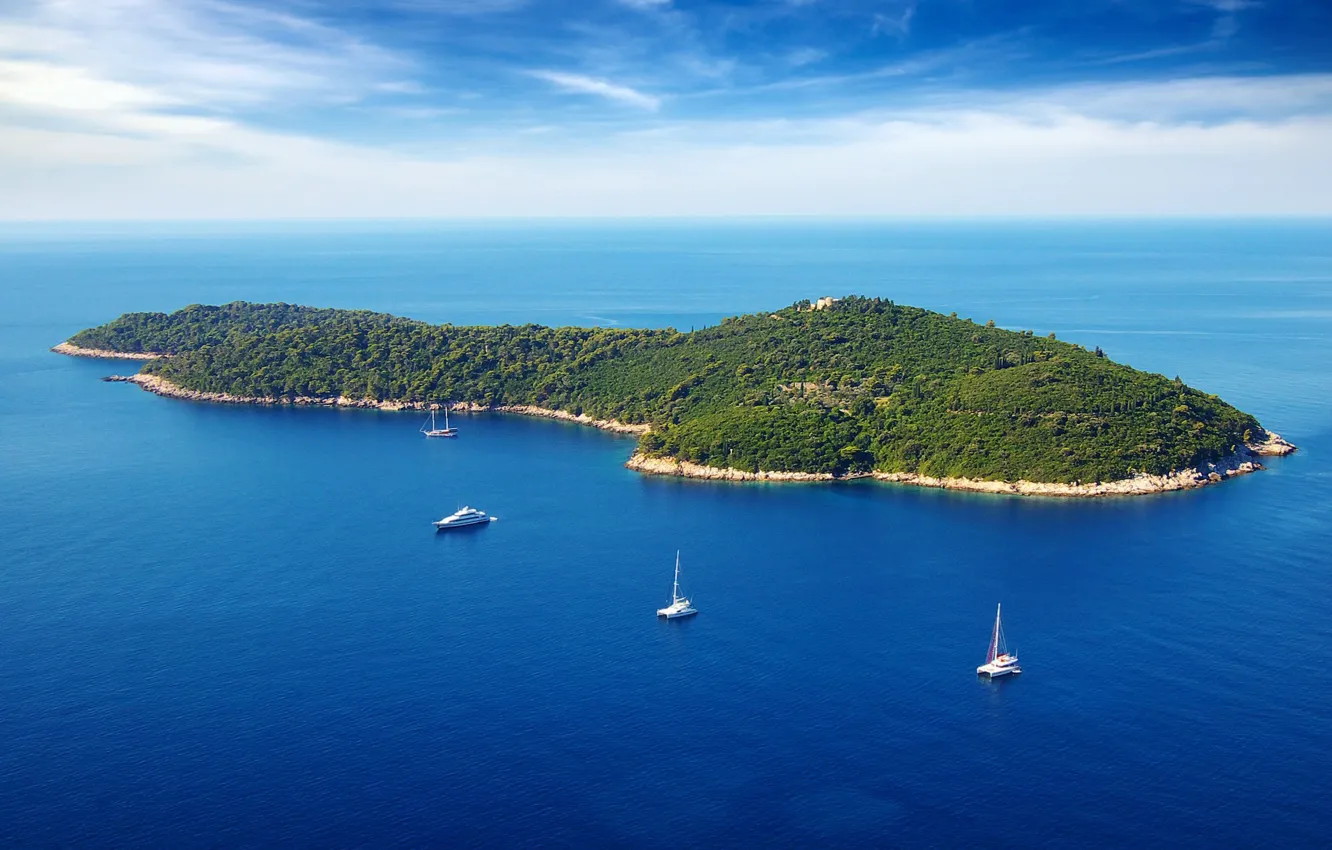 Фото обои море, остров, Хорватия, Croatia, Ядран, Lokrum island