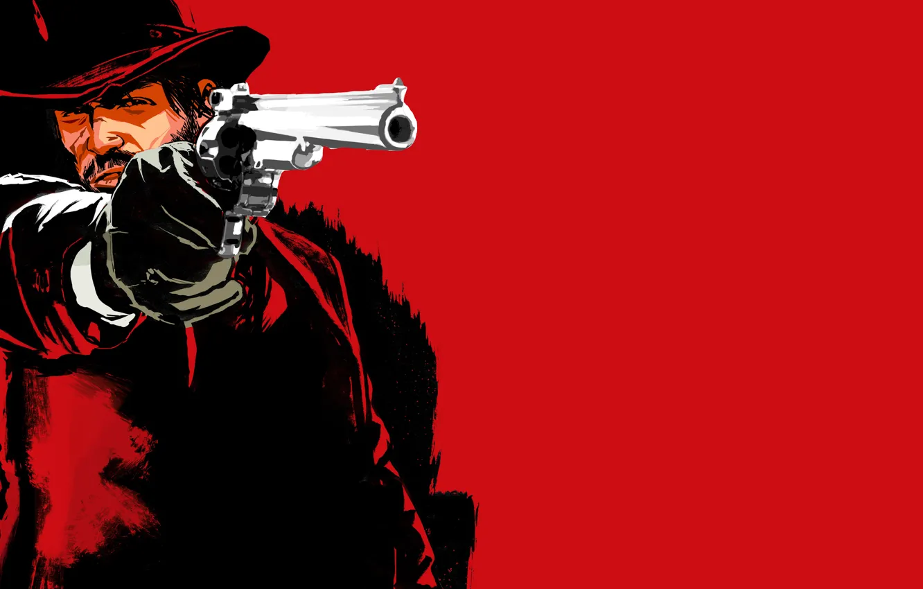 Фото обои пистолет, револьвер, стрелок, Red Dead Redemption