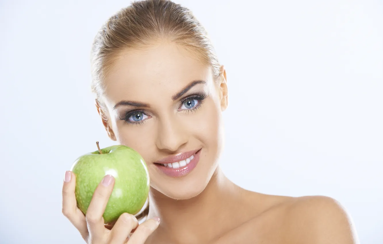 Фото обои apple, sexy, smile, blonde