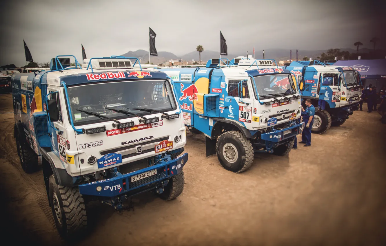 Фото обои Грузовик, Мастер, Россия, Kamaz, Rally, Dakar, КАМАЗ-мастер, Дакар