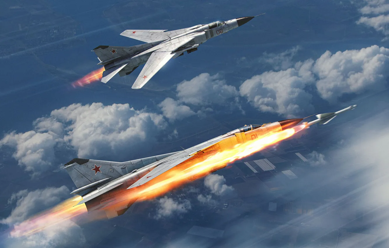Фото обои Игра, Самолеты, Ракета, Пуск, Истребители, Game, War Thunder, Mig-23M
