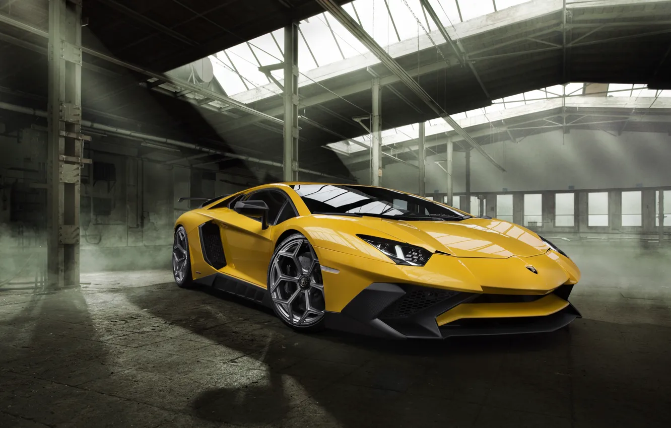 Фото обои car, машина, Lamborghini, wallpaper, auto, yellow, beautiful, передок