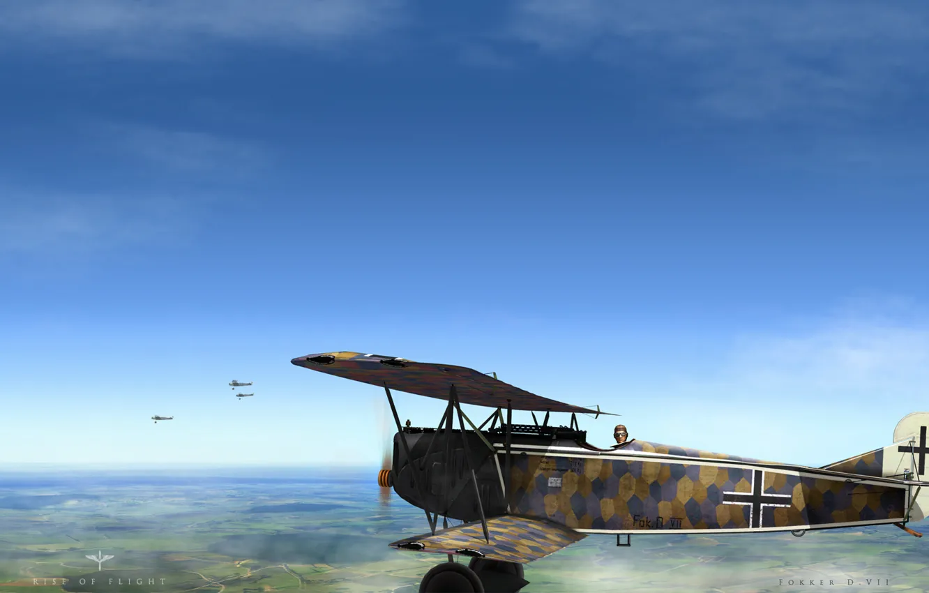 Фото обои Fokker, WWI, dogfight