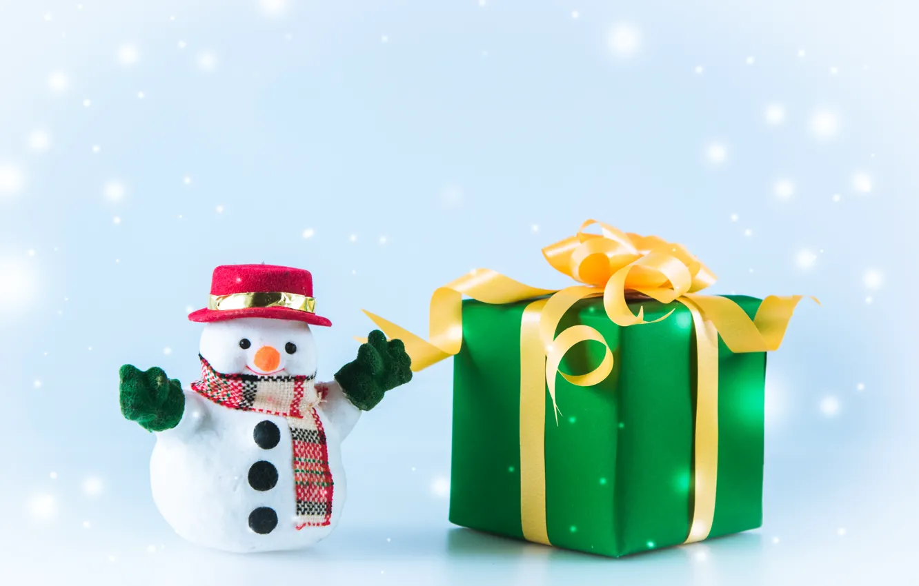 Фото обои зима, снег, снежинки, Новый Год, Рождество, снеговик, happy, Christmas
