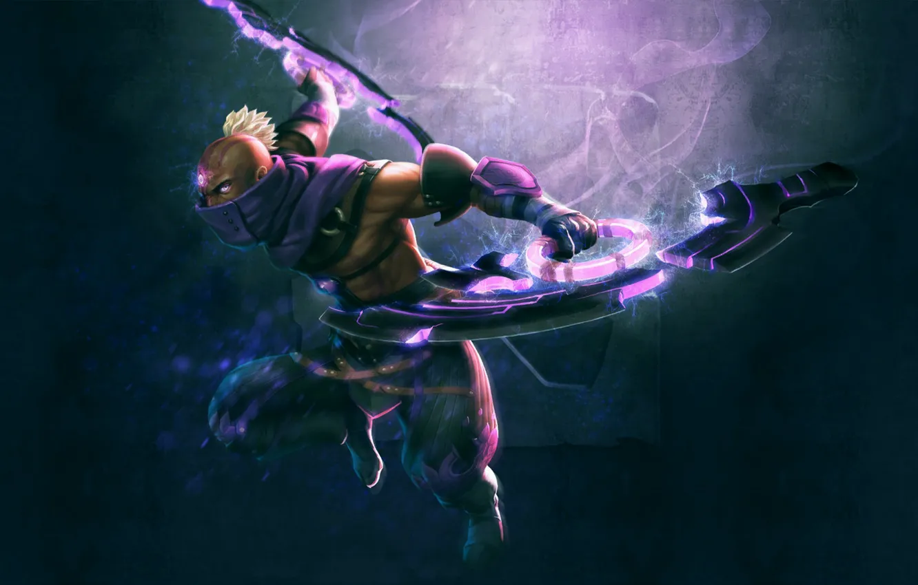 Фото обои оружие, арт, парень, Dota 2, Anti-Mage