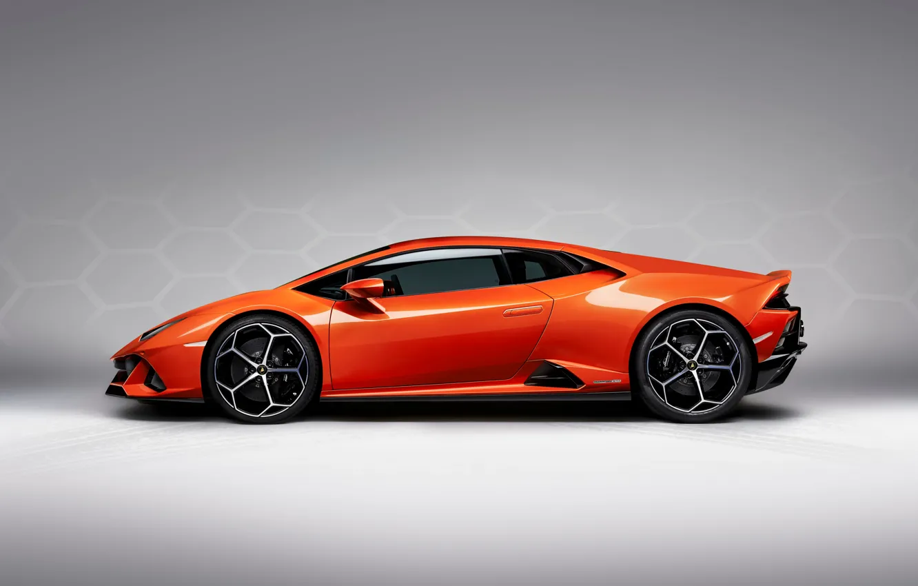 Фото обои машина, Lamborghini, спортивная, диски, вид сбоку, Evo, Huracan