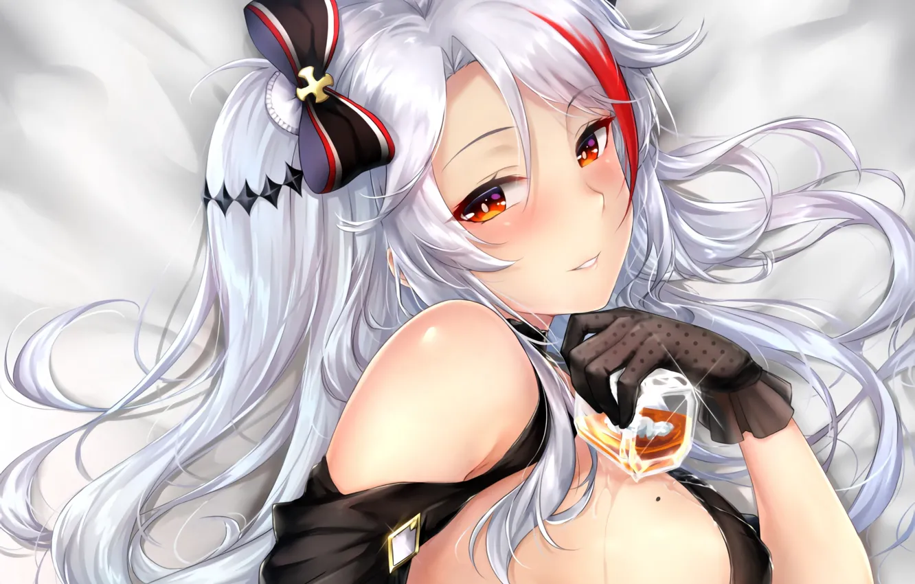 Фото обои girl, sexy, wet, cleavage, long hair, dress, boobs, anime