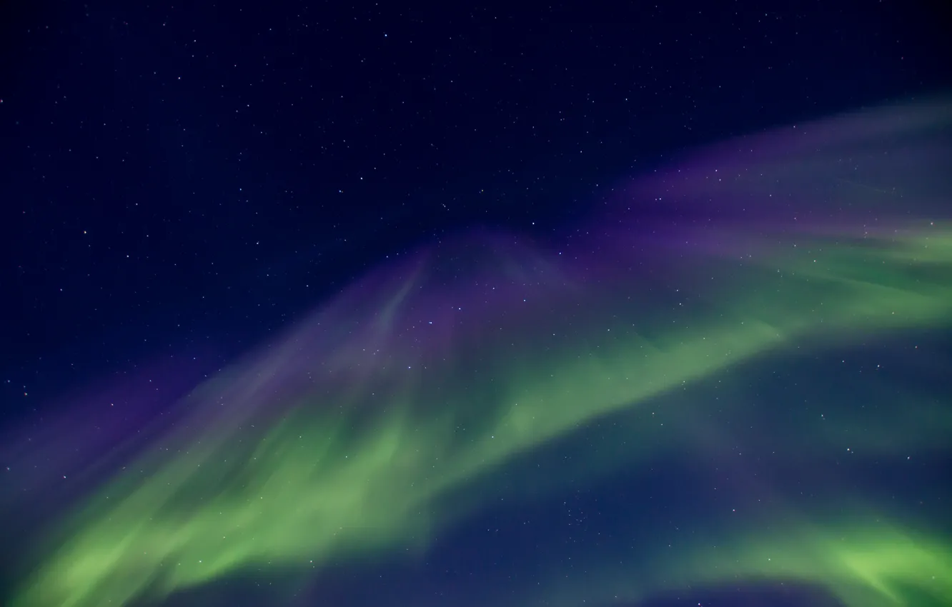 Фото обои небо, звезды, северное сияние, Aurora Borealis